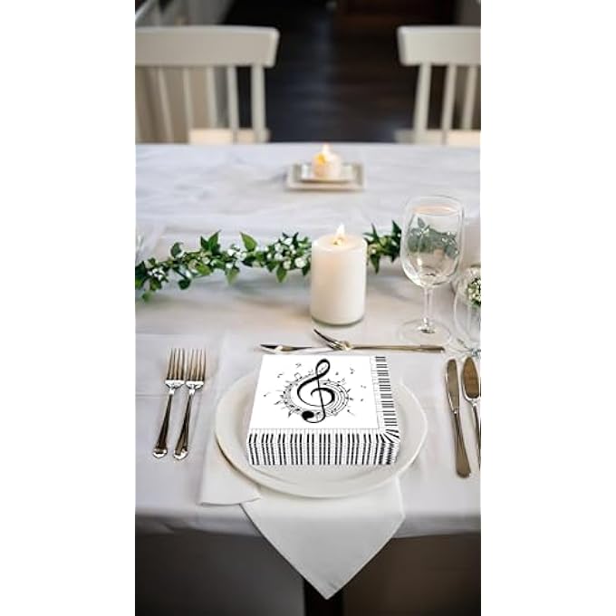 MUSIC NOTE PAPER NAPKINS SET40 PCS LUNCHEON DINNER DECORATIVE DISPOSABLE NAPKIN FOR PARTY SUPPLIES - Image 2